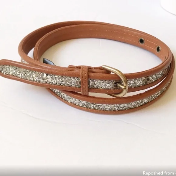 J. Crew | Accessories | Jcrew Glitter Leather Belt | Poshmark display picture 1